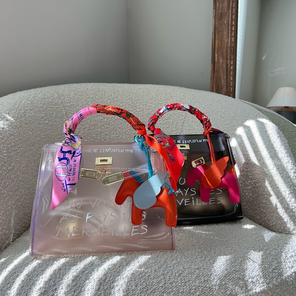 Un Voyage Clear Stylish Classy Bag $125